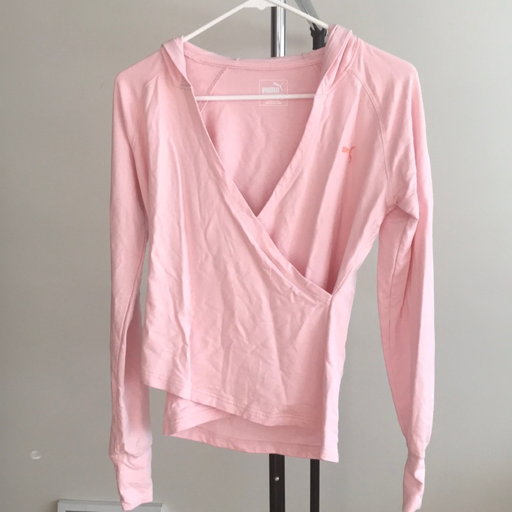 Puma Pink Long Sleeve Hoodie Shirt